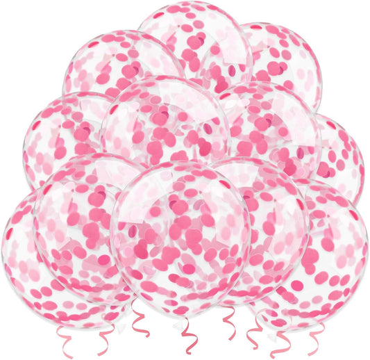 12 Inch Confetti Balloons (Pink)