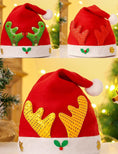 Load image into Gallery viewer, Christmas Santa Hat with Reindeer Antlers
