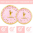 Load image into Gallery viewer, First Birthday Decorations 9 Inch Paper Plates Set
