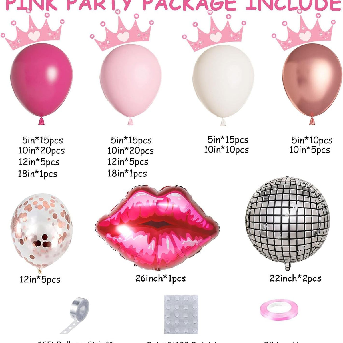 Hot Pink Balloon Arch Decorations