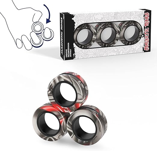 3Pcs Magnetic Rings Fidget Toy Set