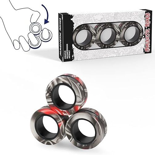 3Pcs Magnetic Rings Fidget Toy Set
