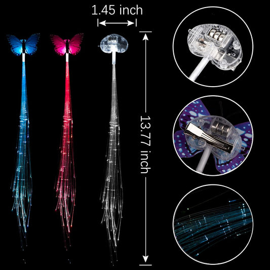 Magical LED Butterfly Clip Hair Extensions