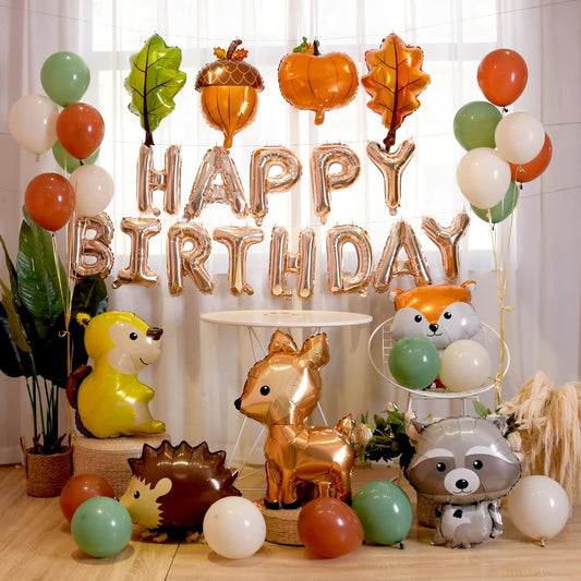 Forest Animal Theme Birthday Balloon Decorations