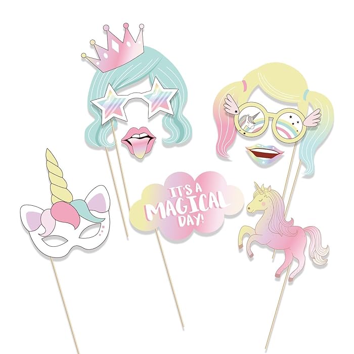 Unicorn Party Photo Booth Props Set