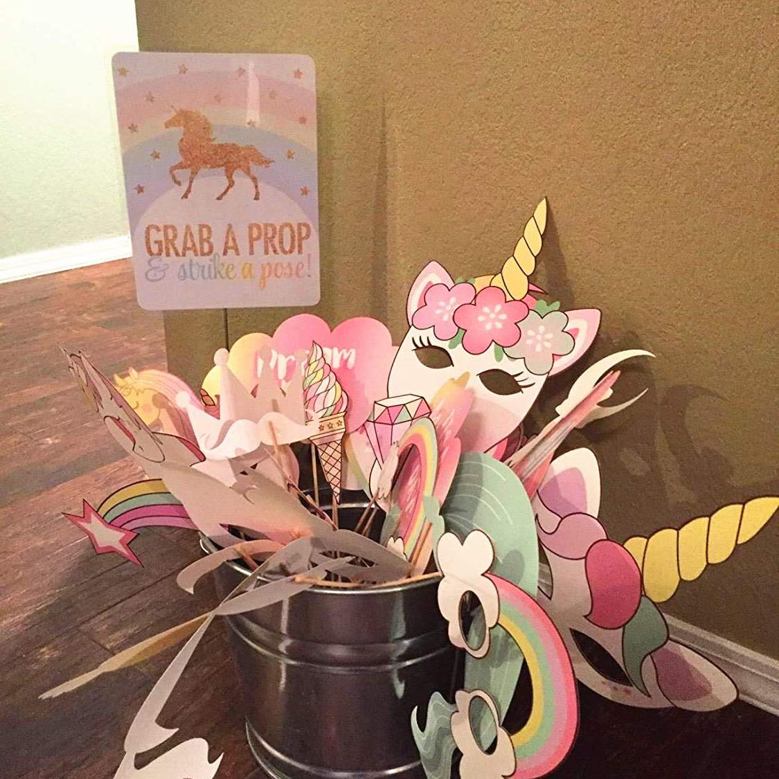 Unicorn Party Photo Booth Props Set