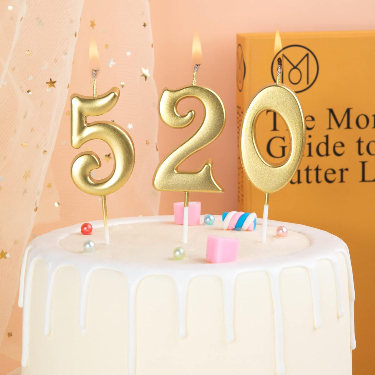 Gold 0-9 Number Candles Font