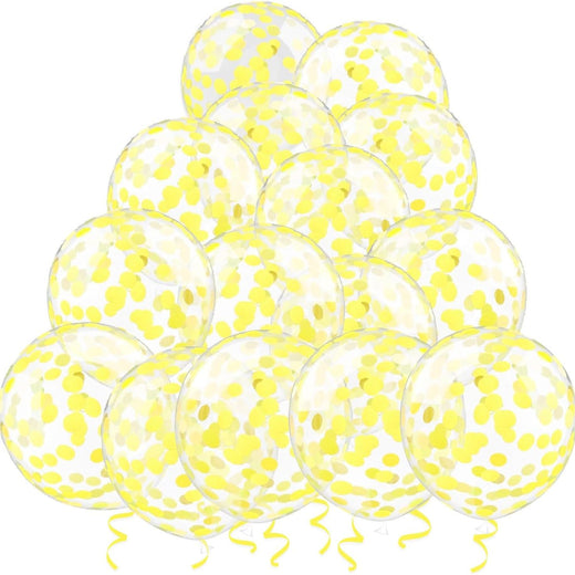 Helium 12 Inch Confetti Balloons (Yellow)