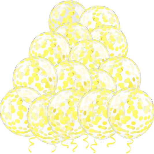 Helium 12 Inch Confetti Balloons (Yellow)