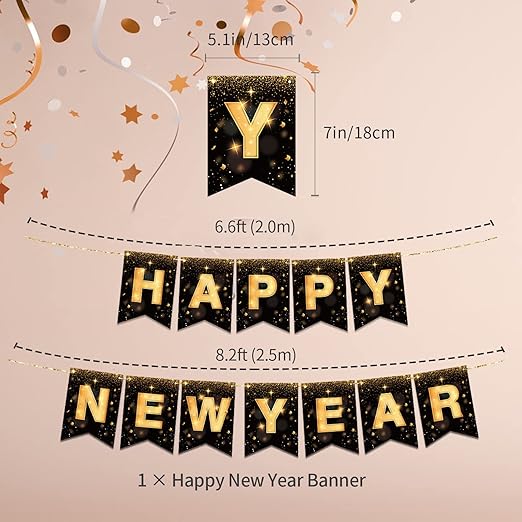 Happy New Year Garland 16*11cm