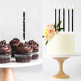Load image into Gallery viewer, Black Gold Long Thin Birthday Candles
