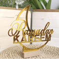 Load image into Gallery viewer, 3D Acrylic Crescent Moon Eid And Ramadans Desktop Decor
