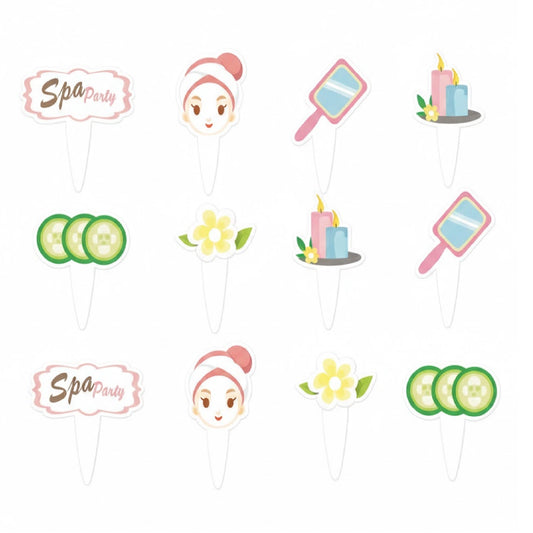 Spa Party Cupcake Topper 12 pcs