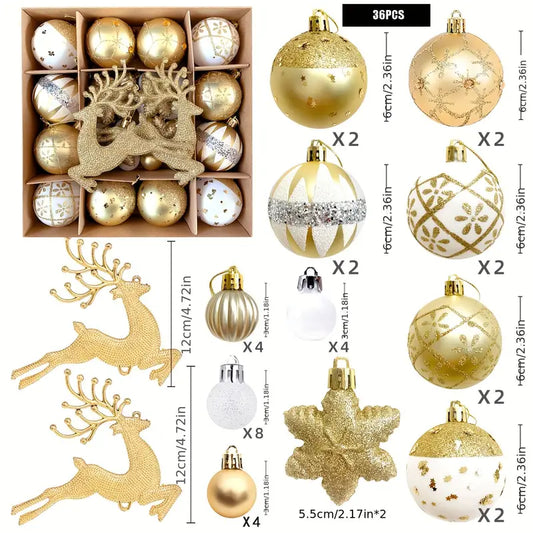 Christmas Gold & White Ornaments