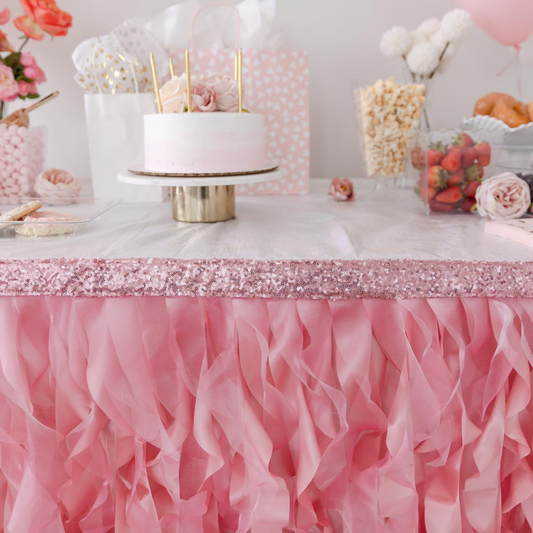 Coral Pink Table Skirt