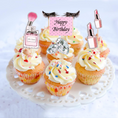 Load image into Gallery viewer, Glitter Makeup Cupcake Toppers Set
