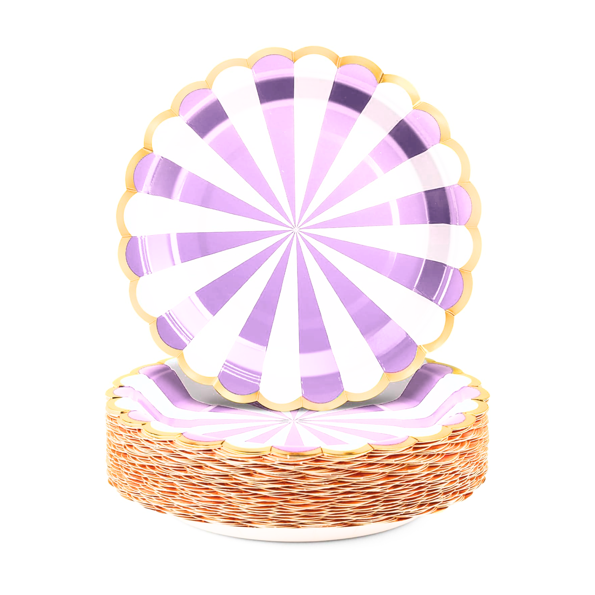 Carousel Stripe Party Theme Tableware Set (Purple)