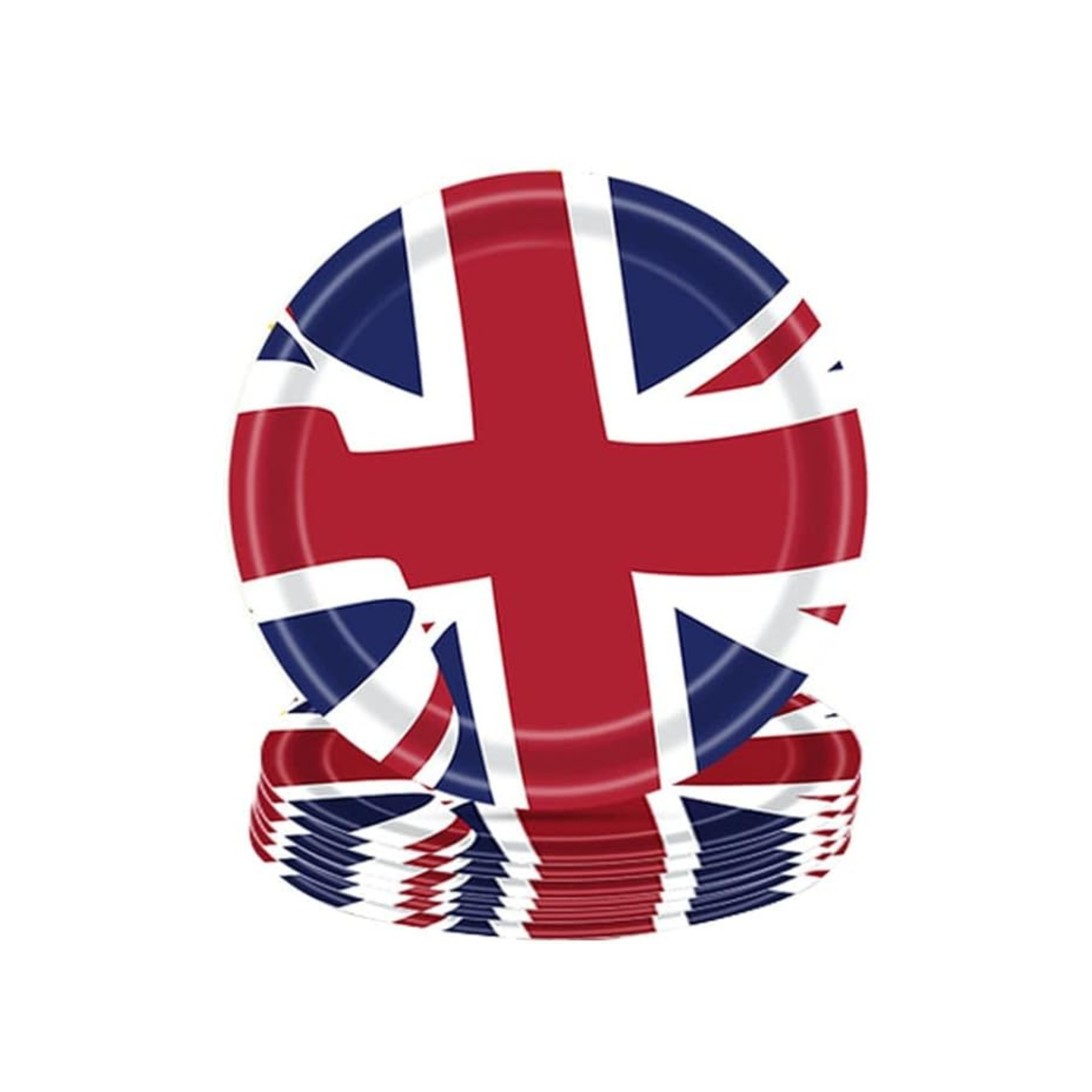 British Flag Theme 7 Inch Paper Plates Set