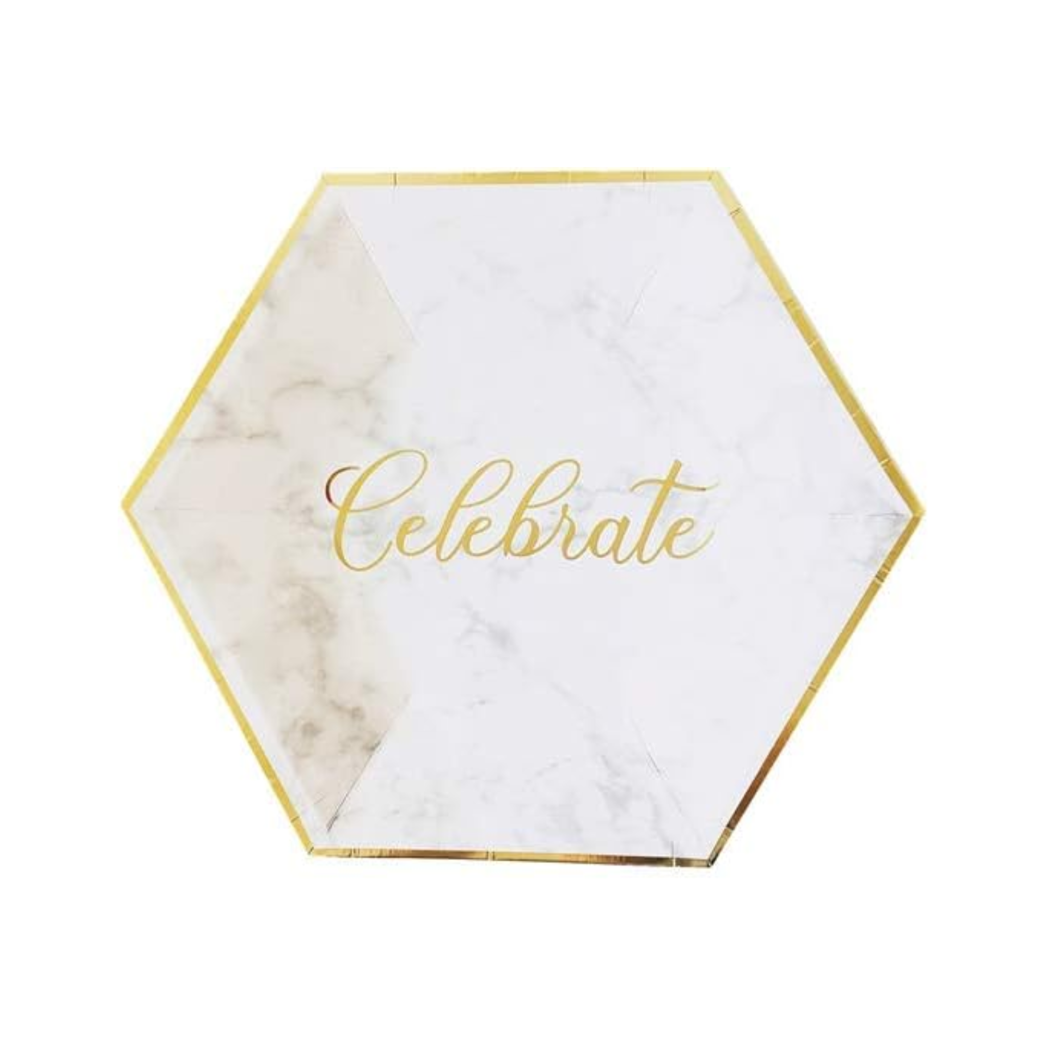 White Marble Pattern with Gold Stripe Tableware Set