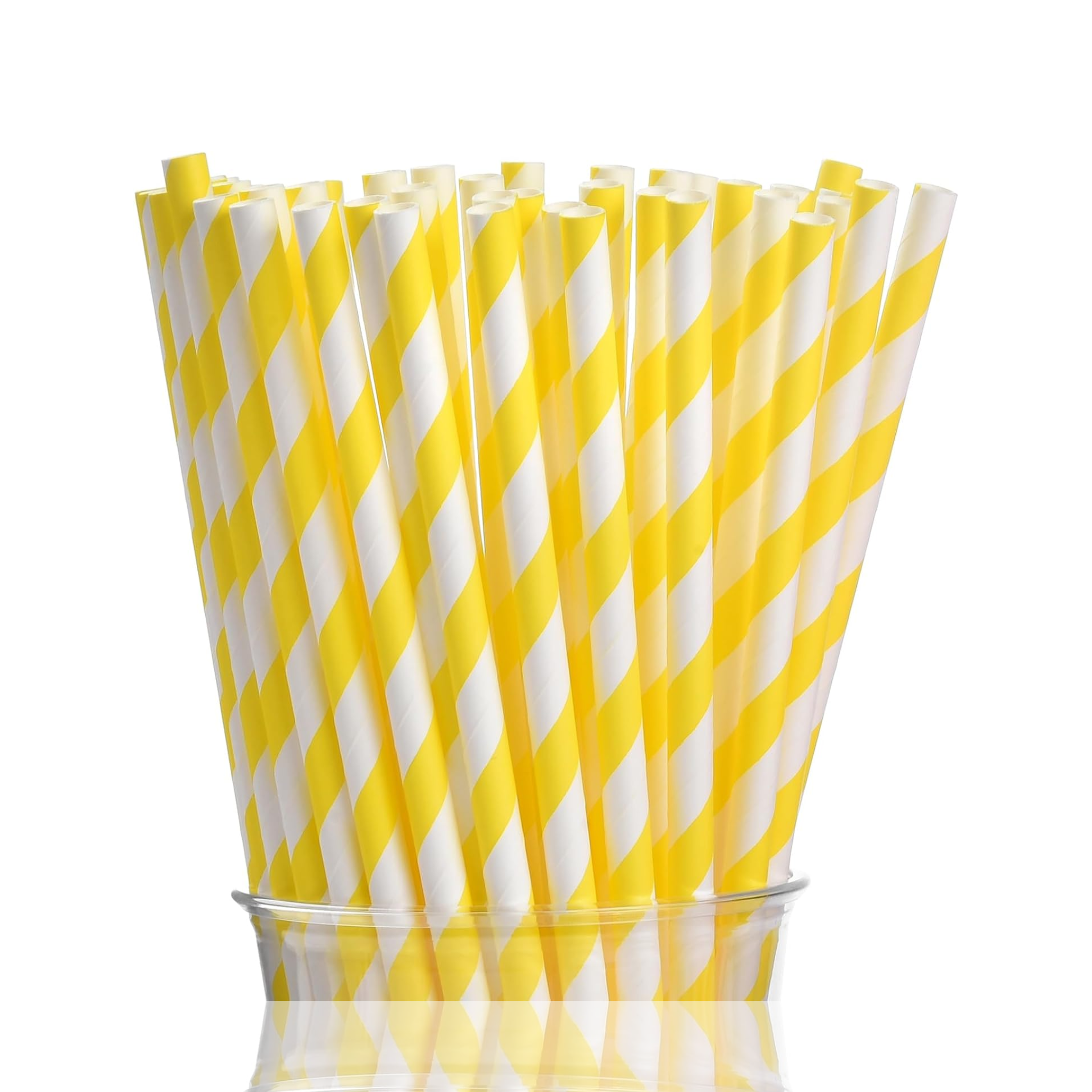 Yellow Swirl Paper Straws Set