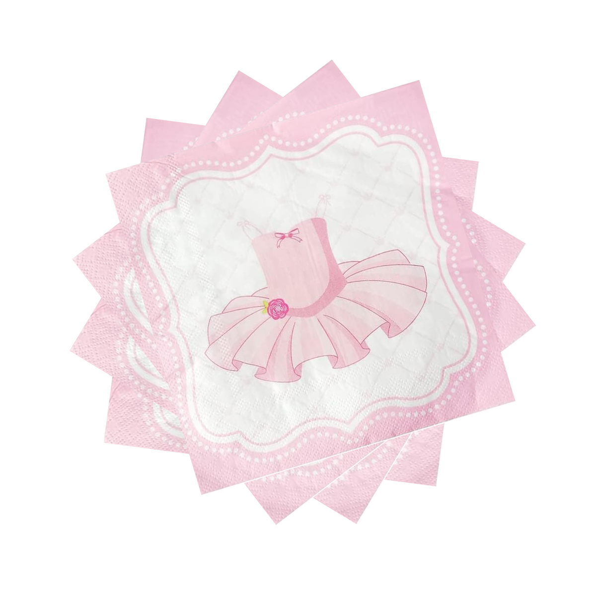 Pink Ballerina Theme Paper Napkins Set