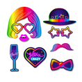 Load image into Gallery viewer, Glow in the Dark Neon Themed Photo Booth Props Set
