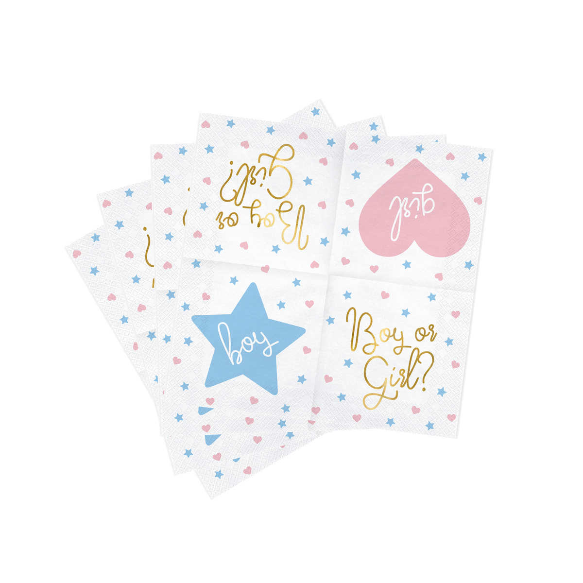 Foil Stamped Paper Napkins Set - Boy or Girl