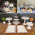 Load image into Gallery viewer, White Gold Crystal Cake Stands Set
