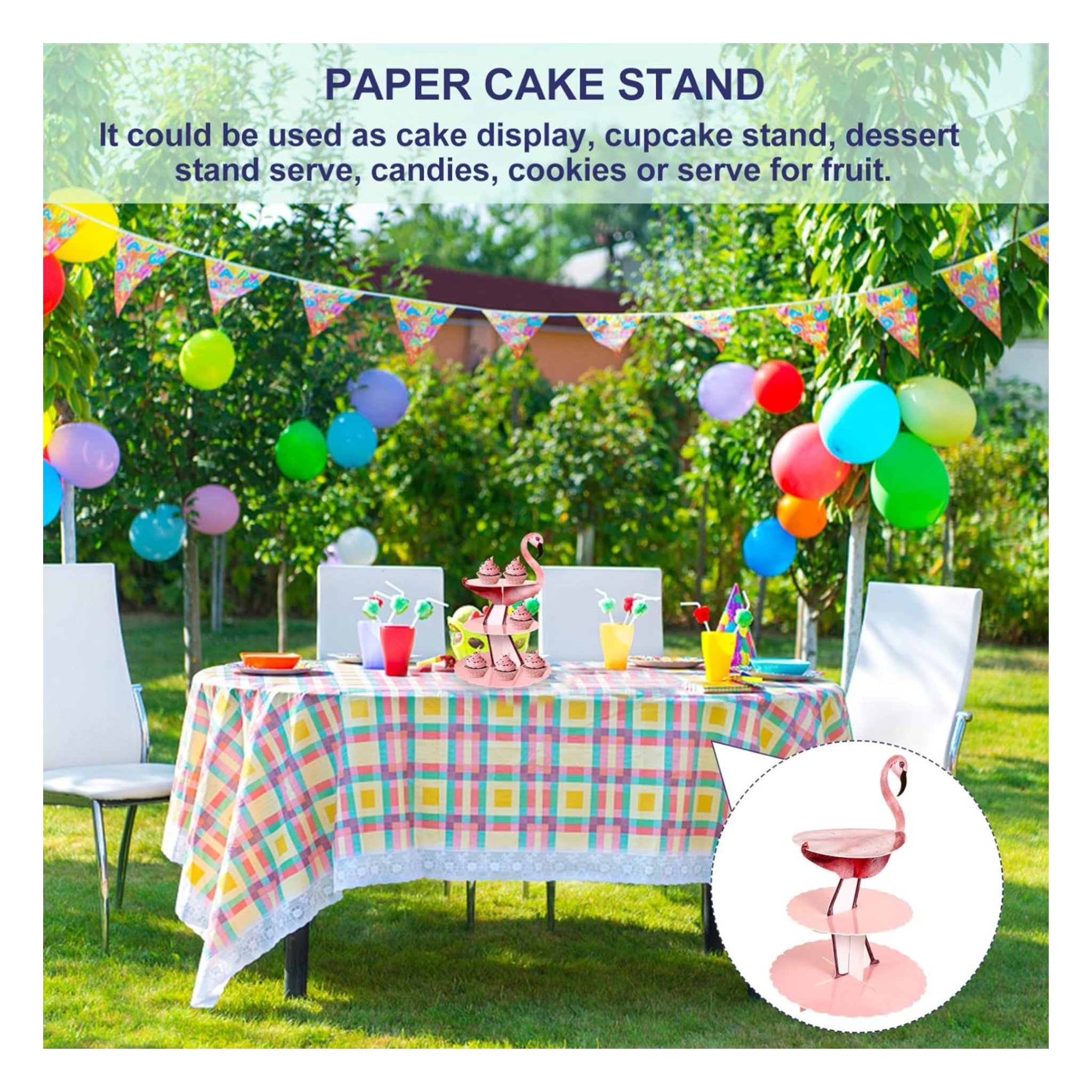 3-Tier Flamingo Theme Party Cake Stand