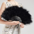 Load image into Gallery viewer, Vintage Black Feather Folding Fan Flapper
