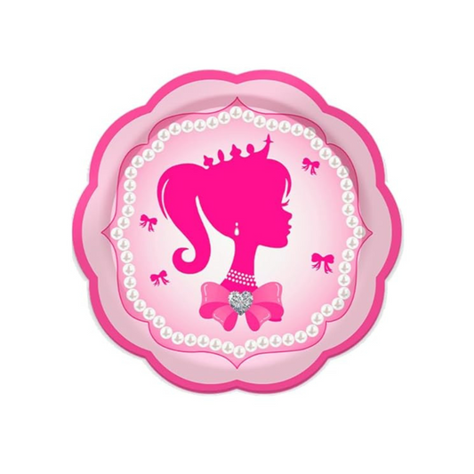 Hot Pink Girl Party Paper Plates Set