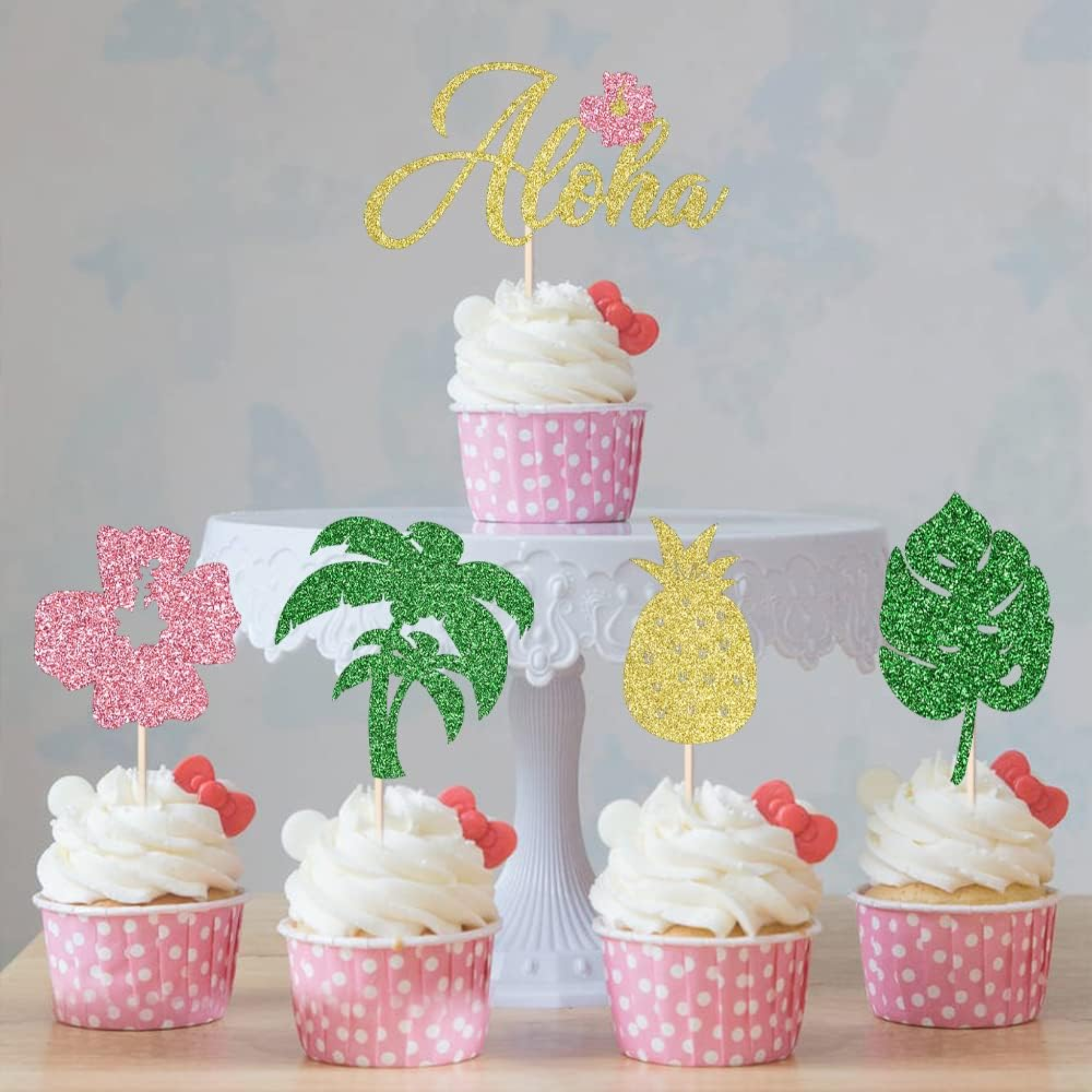 Flamingo Theme Cupcake Toppers Set