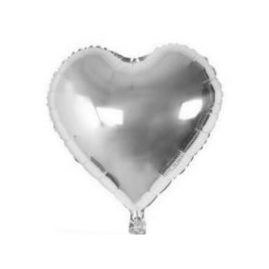 Heart Shape Foil Balloons (Silver)