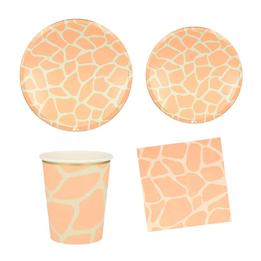Animal Pink Leopard Theme Party Tableware Set