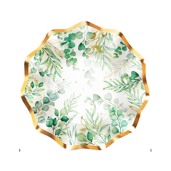 Eucalyptus Leaf 10 Inch Paper Plates Set