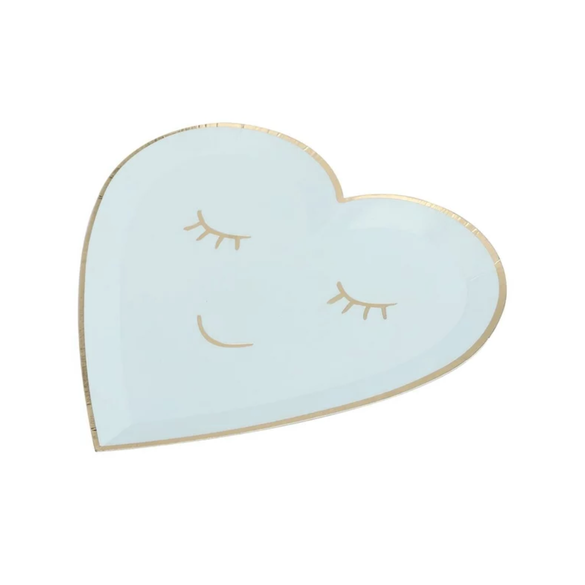 Baby Blue Heart-Shaped 7 Inch Paper Plates Set