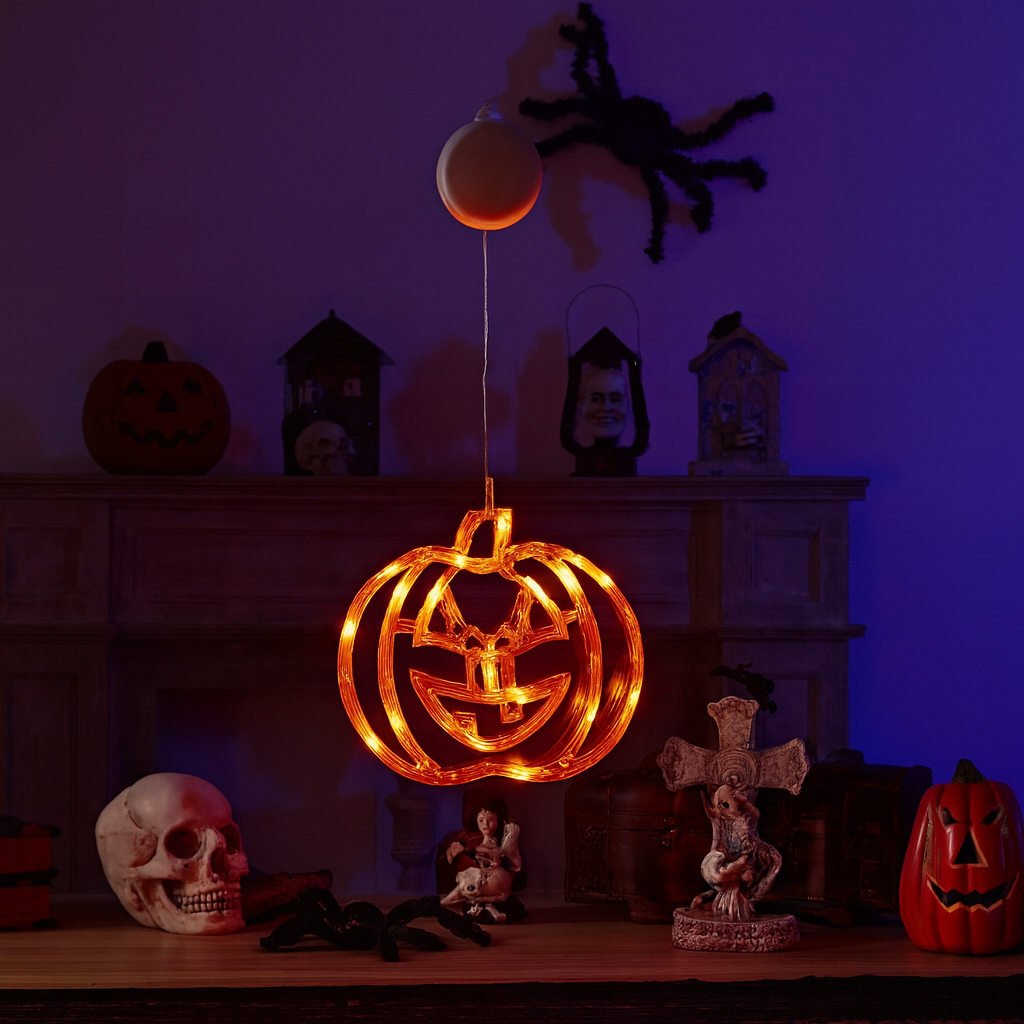 Spooky Hanging Illuminated pumpkin