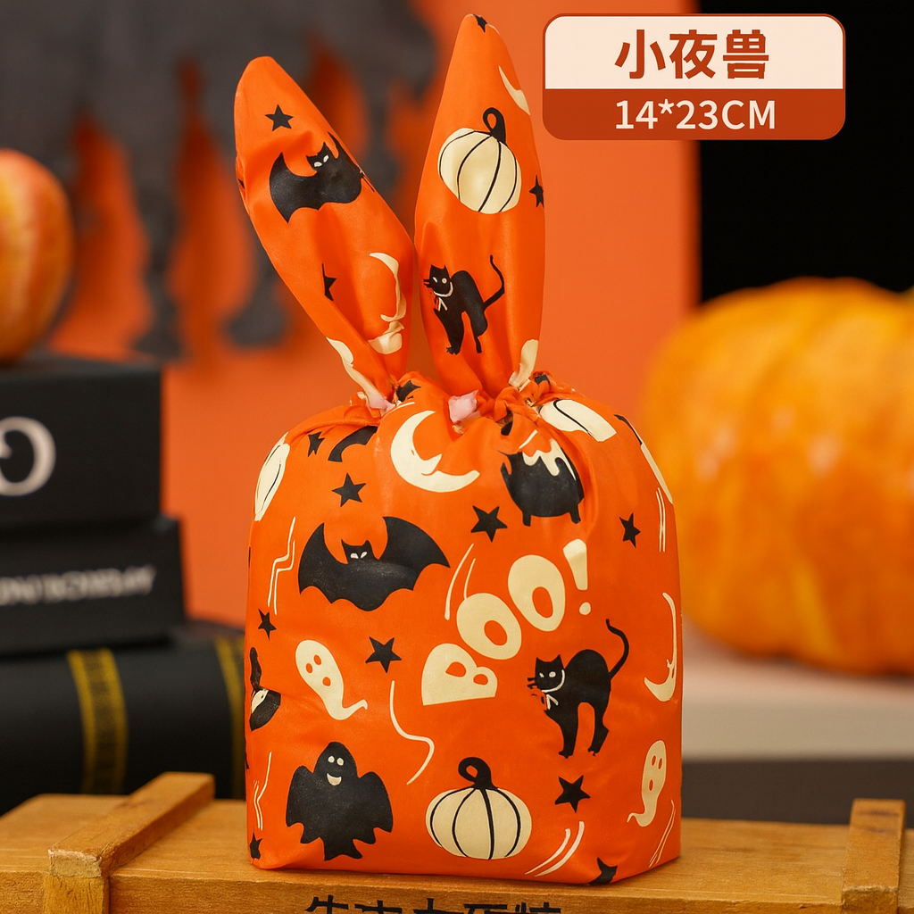 Spooky Boo Plastic Candy Bags 14*23cm 50 pcs