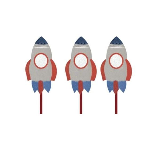 Spaceship Theme Cake Toppers