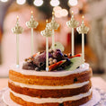 Load image into Gallery viewer, Gold Crown Cake Candles Set
