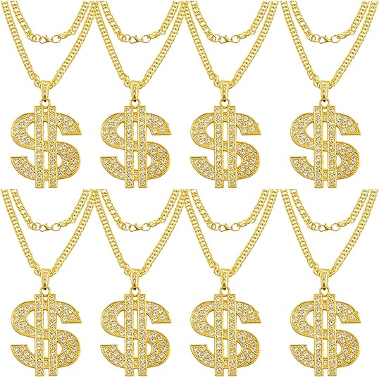 Gold Plated Chain Dollar Necklace and Ring Set