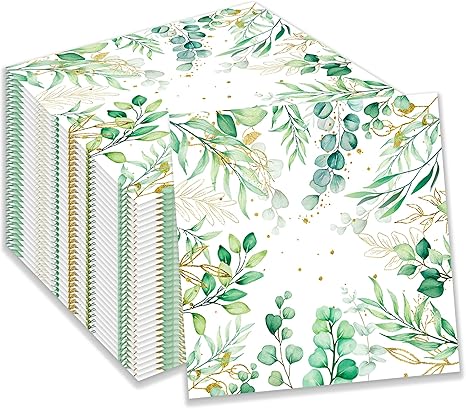 Eucalyptus Leaf Paper Napkins Set (Square)