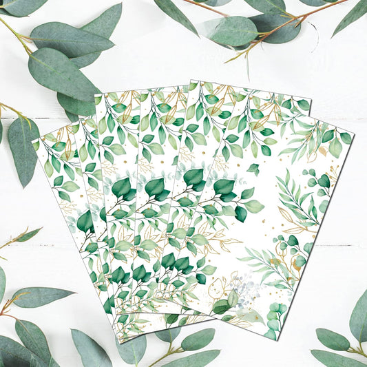 Eucalyptus Leaf Paper Napkins Set (Rectangular)