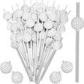 Load image into Gallery viewer, Disco Ball Paper Silver Straws Set
