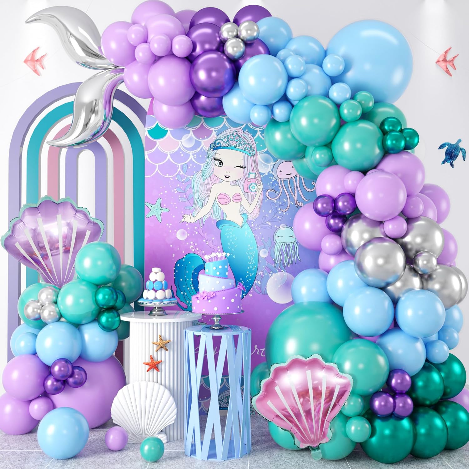 Mermaid Tail Balloon Arch Decorations