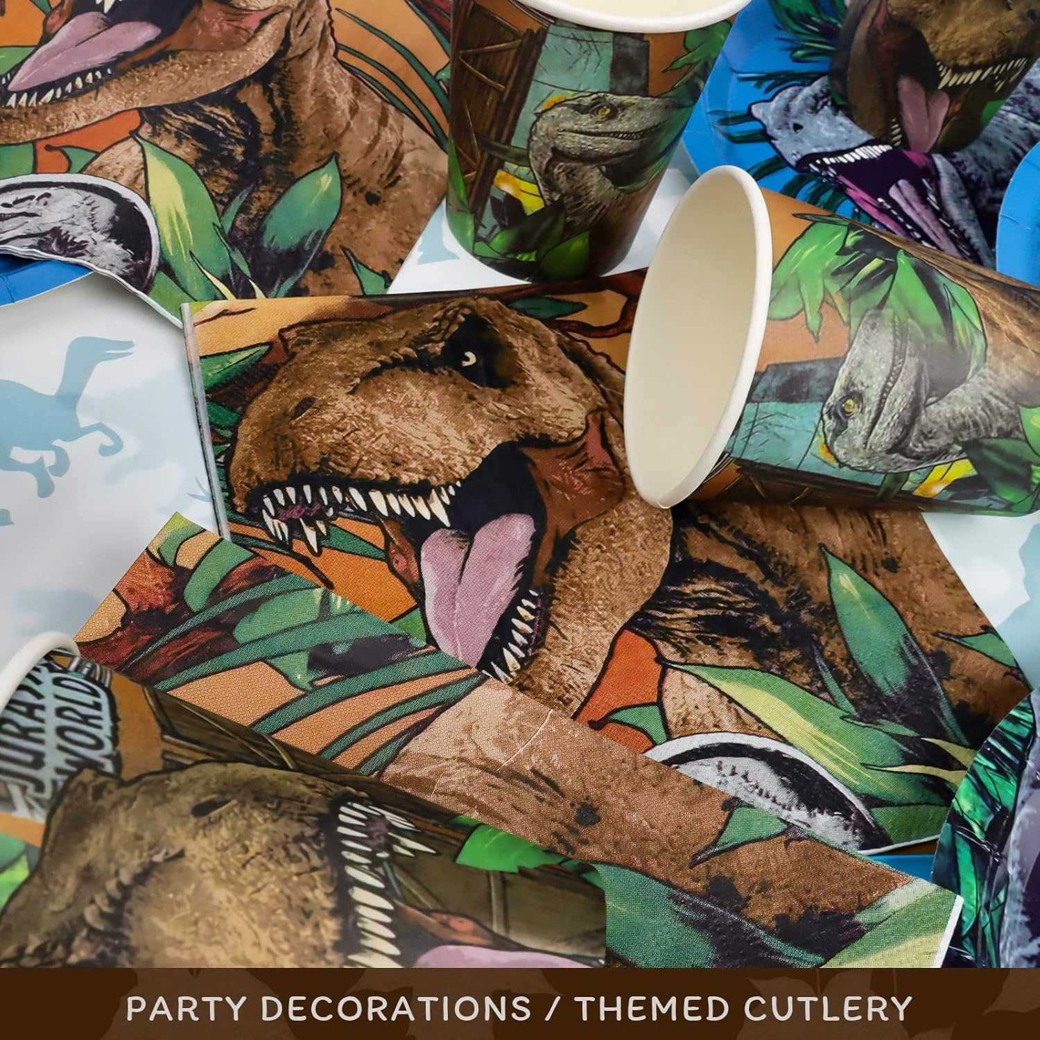 Jurassic-Themed Party Tableware Set