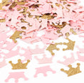 Load image into Gallery viewer, Gold & Pink Crown Confetti for Princess Birthday Party
