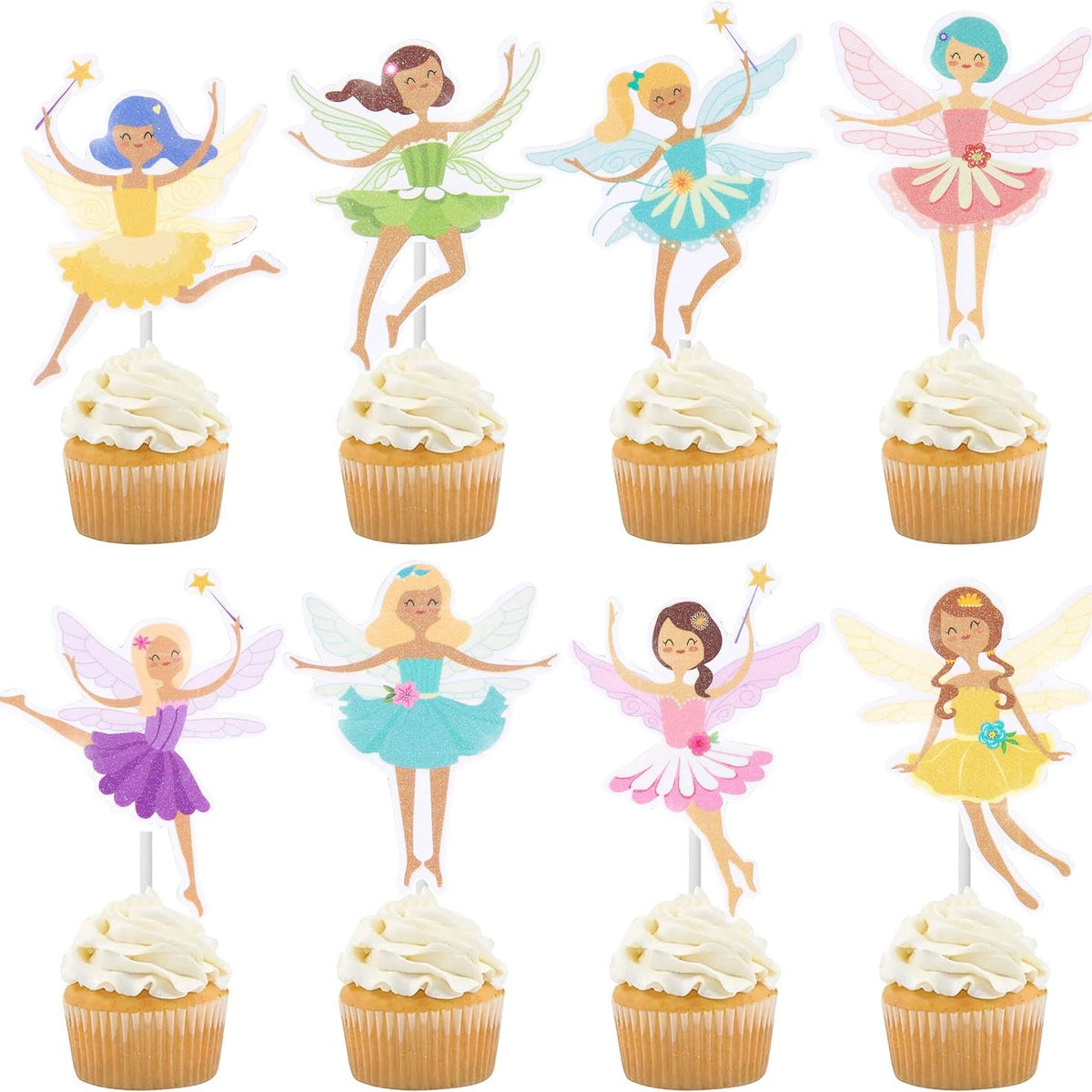 Fairy Theme Party Cupcake Toppers Set