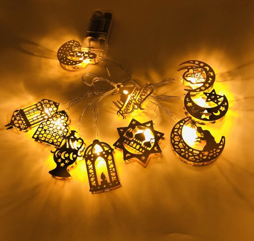 Ramadan Eid String Light Moon & Mosque Design