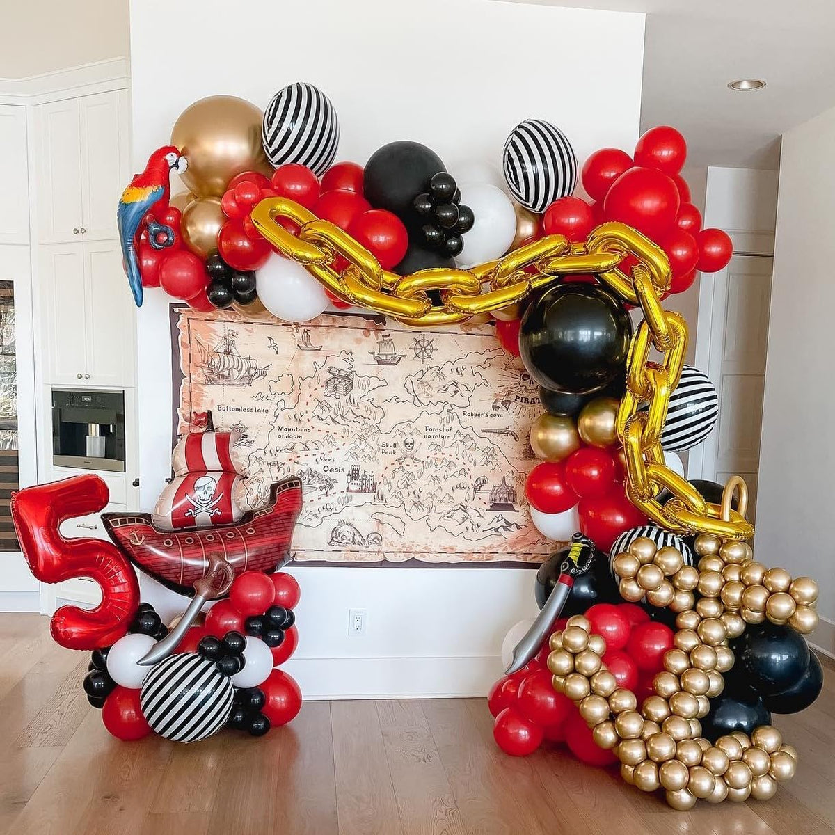 Pirate Ship Party Decorations 142PCS Balloon Arch Kit (Non-Inflated)